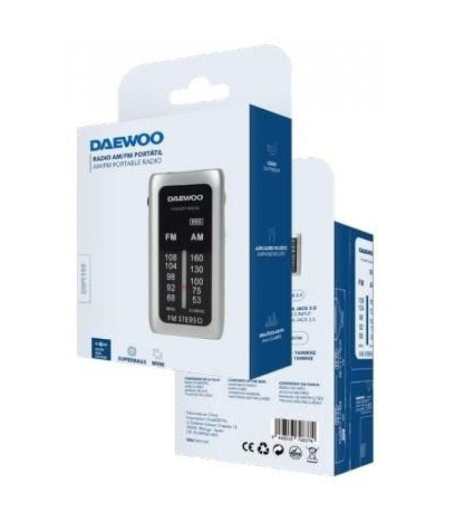Radio portátil daewoo dw1129/ plata