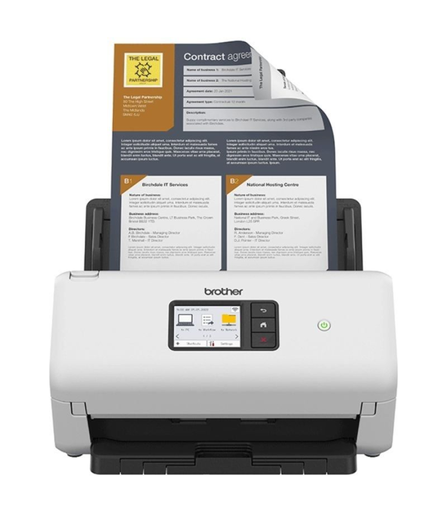 Escáner documental brother ads-4550w con alimentador de documentos adf/ doble cara