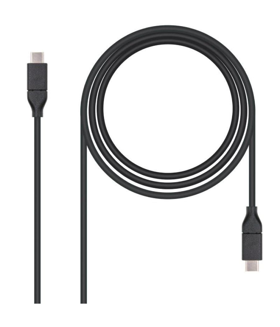 Cable usb 3.1 nanocable 10.01.4101/ usb tipo-c macho - usb tipo-c macho/ 1m/ negro