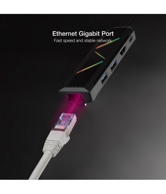 Docking usb tipo-c nanocable 10.16.0501/ 2xusb/ 1xusb tipo-c pd/ 1xhdmi/ 1xrj45/ negro