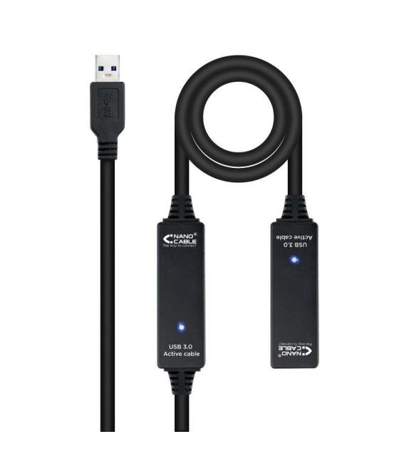 Cable alargador usb 3.0 nanocable 10.01.0313/ usb macho - usb hembra/ 15m/ negro