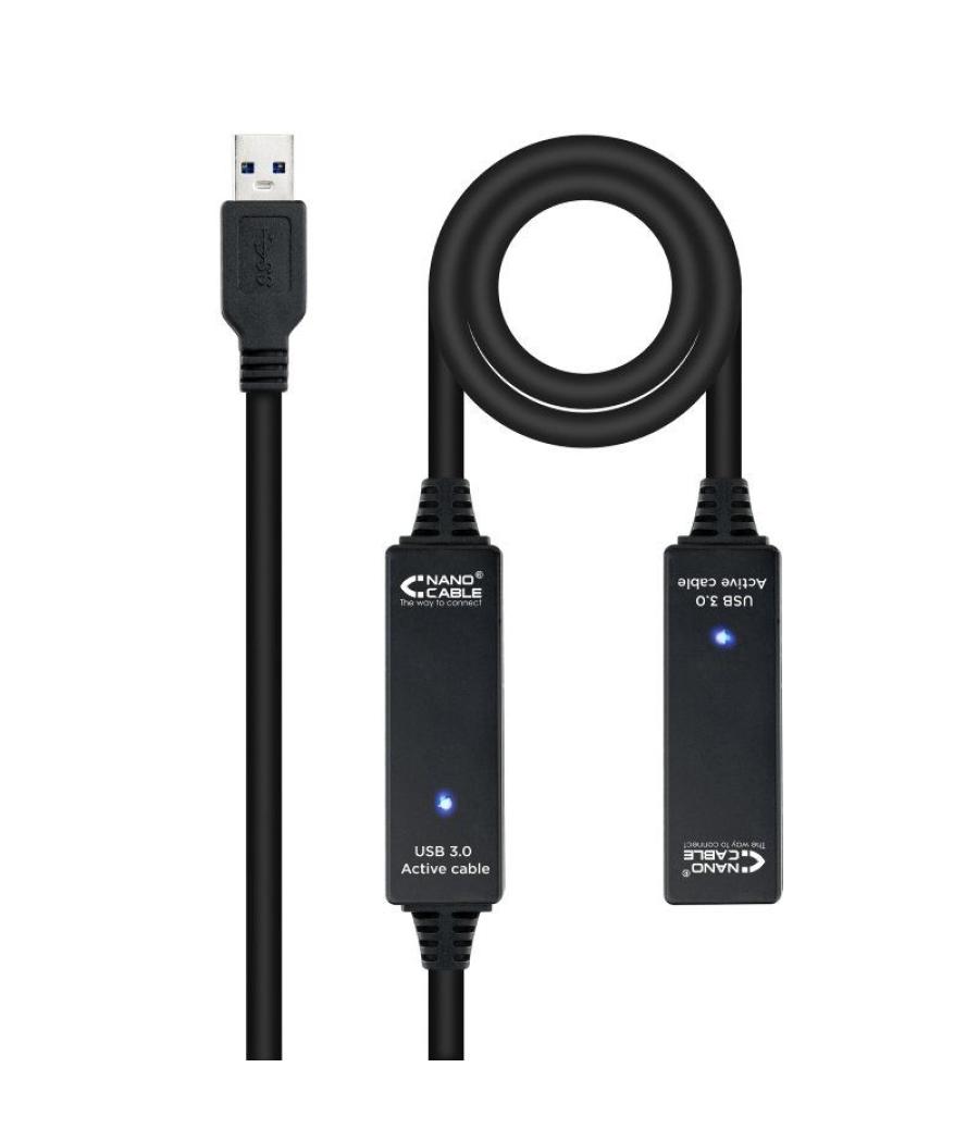 Cable alargador usb 3.0 nanocable 10.01.0313/ usb macho - usb hembra/ 15m/ negro