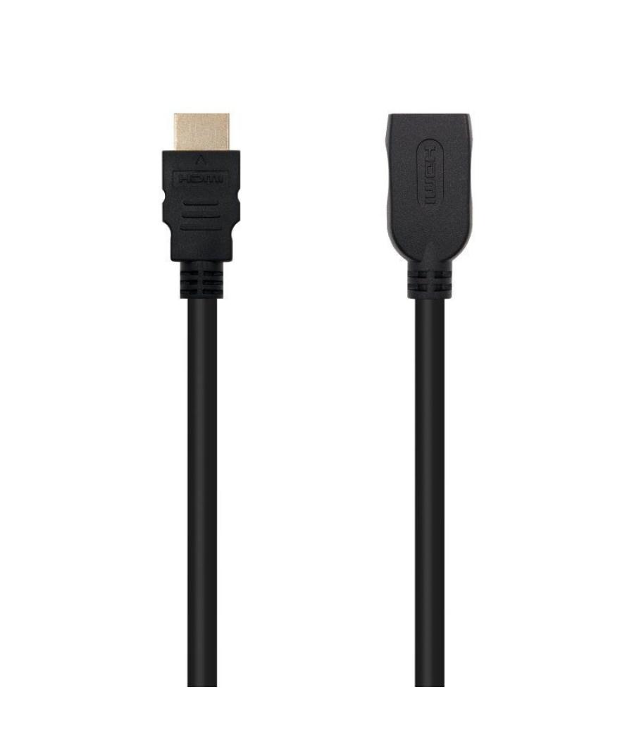 Cable alargador hdmi nanocable 10.15.1012/ hdmi macho - hdmi hembra/ 2m/ negro