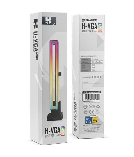 Soporte para tarjeta gráfica argb nox hummer h-vga argb/ compatibilidad universal/ negro