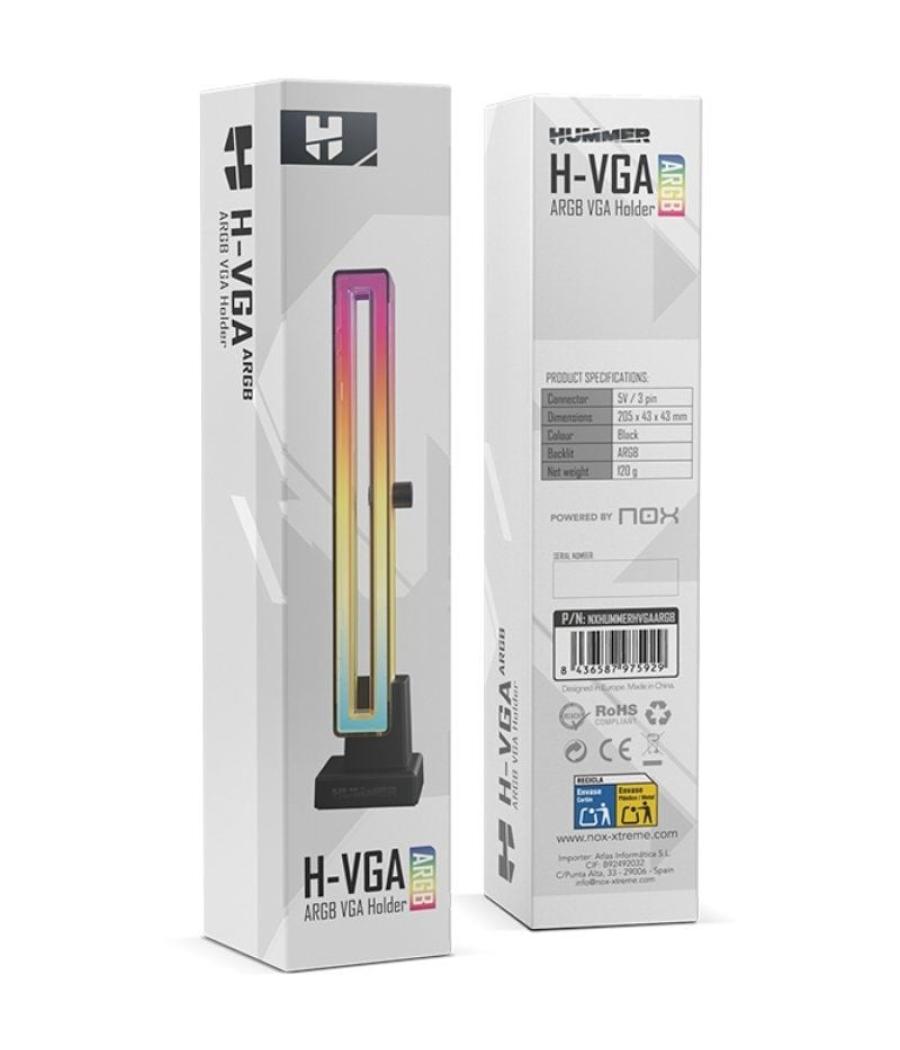 Soporte para tarjeta gráfica argb nox hummer h-vga argb/ compatibilidad universal/ negro
