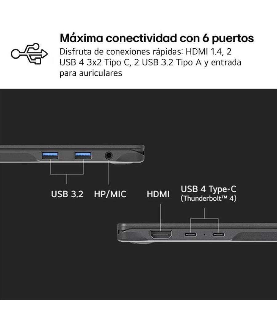 Portátil lg gram 16z90ru-g.aa55b intel core i5-1334u/ 16gb/ 512gb ssd/ 16'/ win11