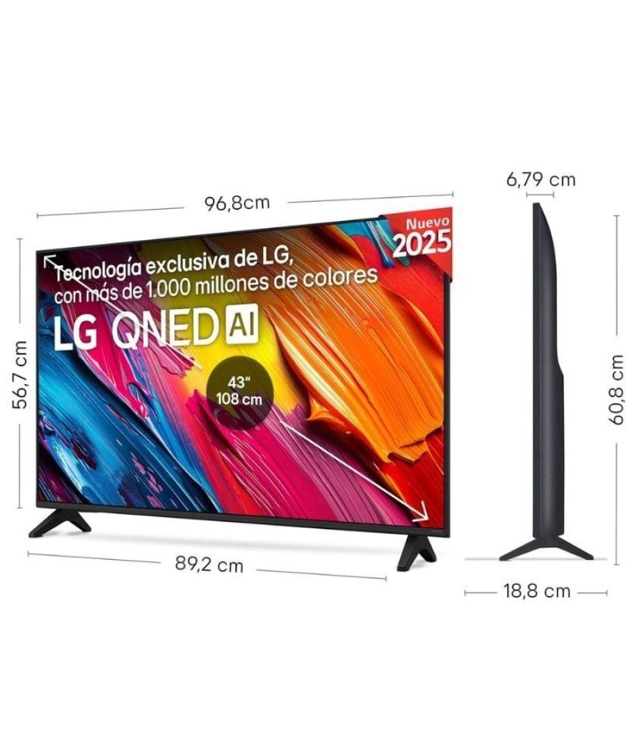 Televisor lg qned ai qned70 43qned70a6a 43'/ ultra hd 4k/ smart tv/ wifi