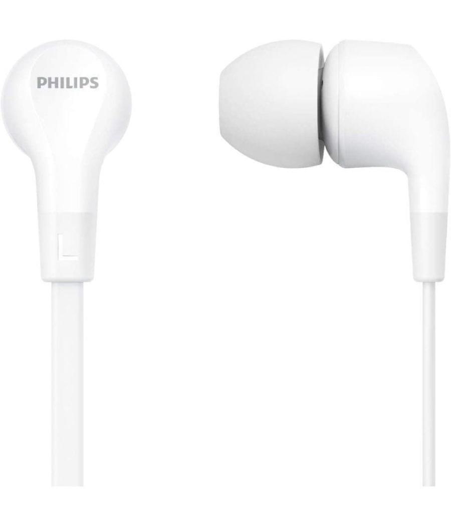 Auriculares intrauditivos philips tae1105wt/ con micrófono/ jack 3.5/ blancos