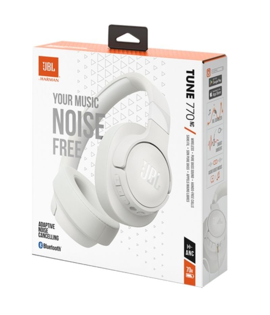 Auriculares inalámbricos jbl tune 770nc/ con micrófono/ bluetooth/ blancos