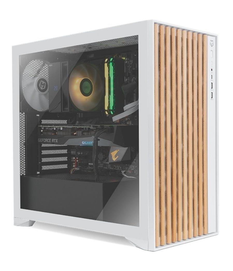 Caja gaming semitorre nox hummer element/ blanca