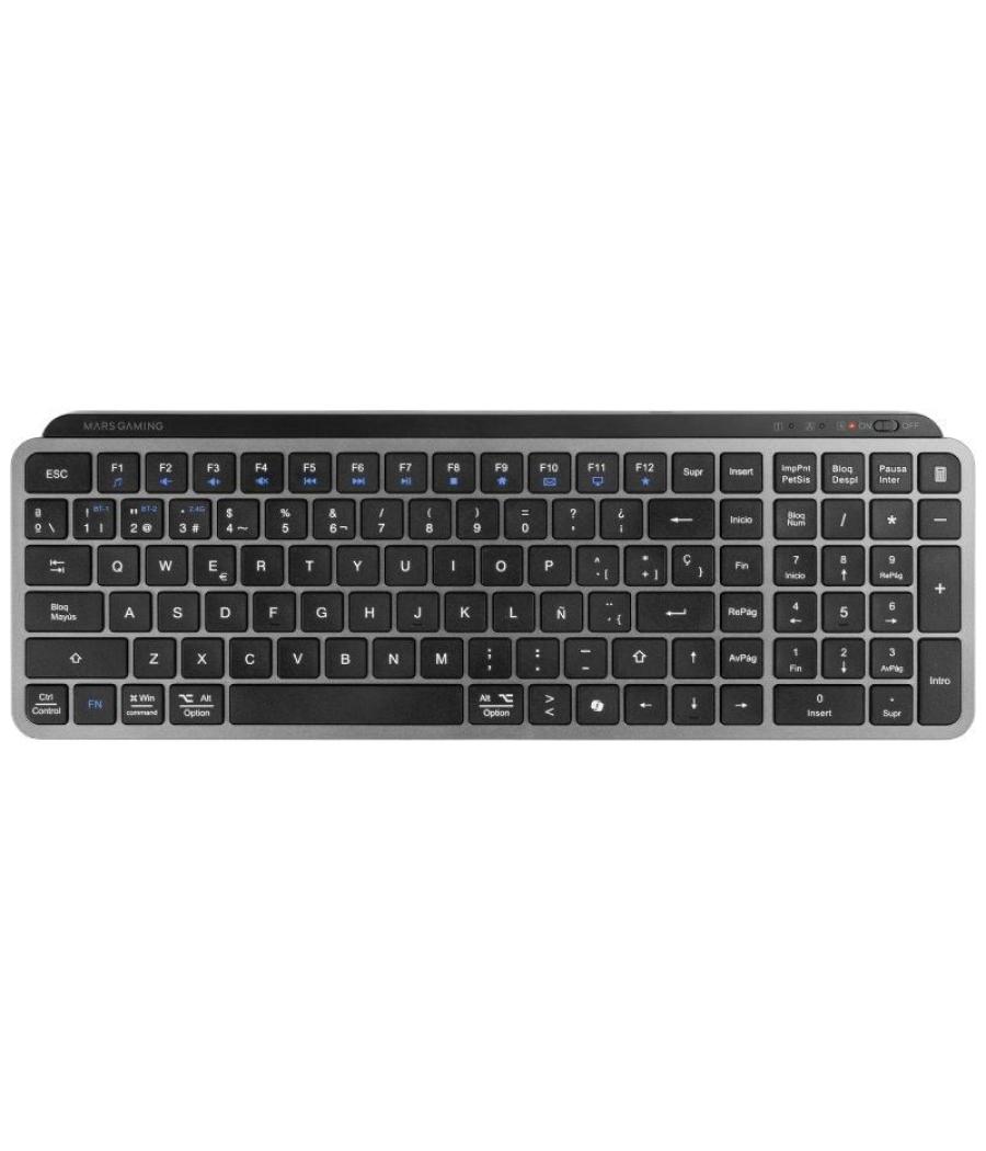 Teclado compacto inalámbrico por bluetooth mars gaming mk-silenkeys/ negro