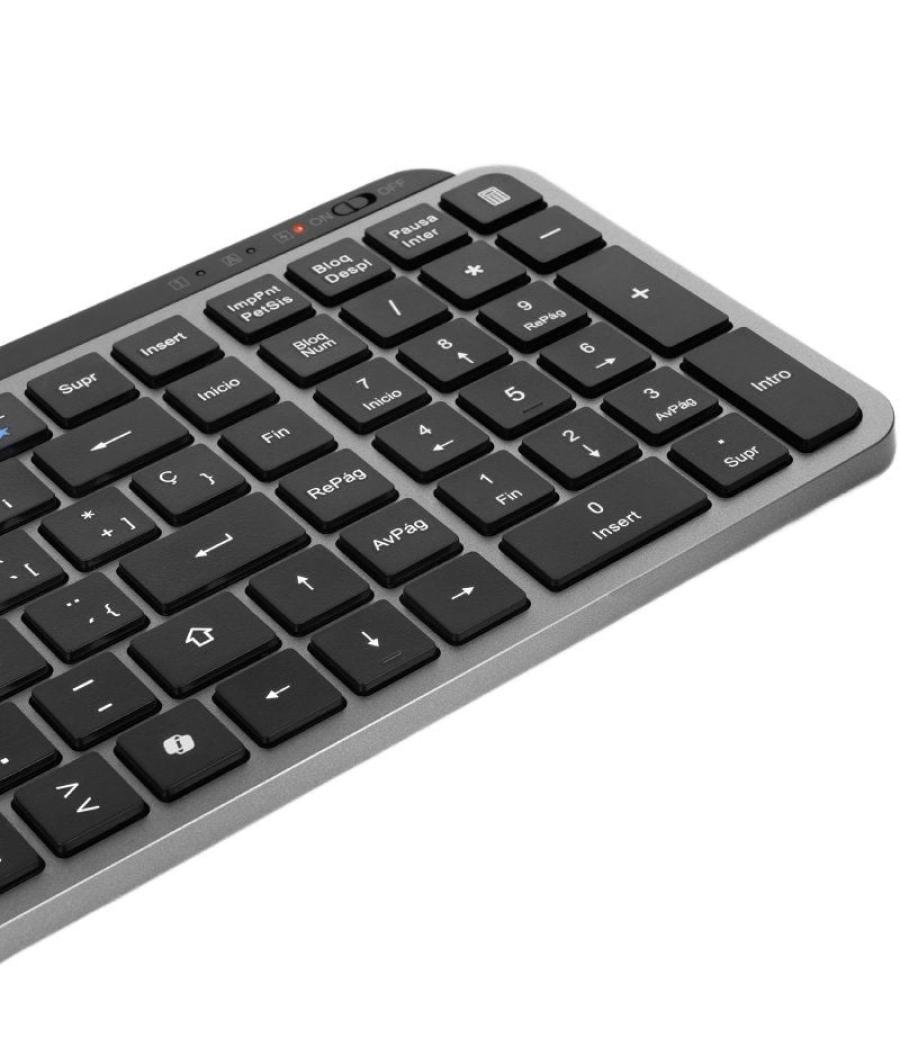 Teclado compacto inalámbrico por bluetooth mars gaming mk-silenkeys/ negro