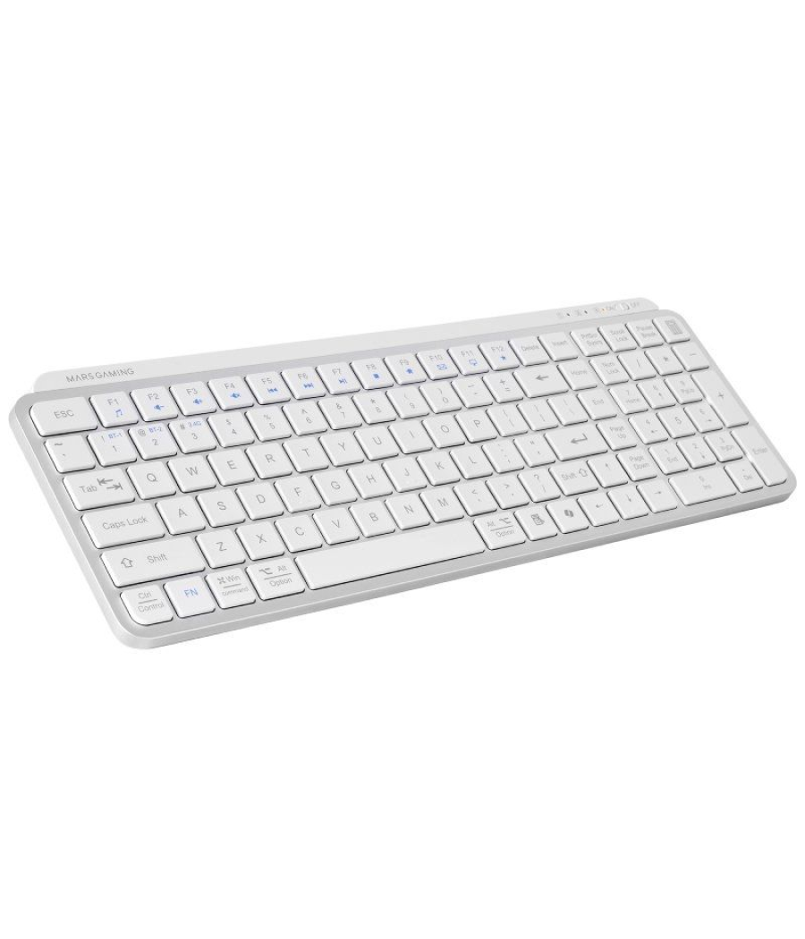 Teclado compacto inalámbrico por bluetooth mars gaming mk-silenkeys/ blanco