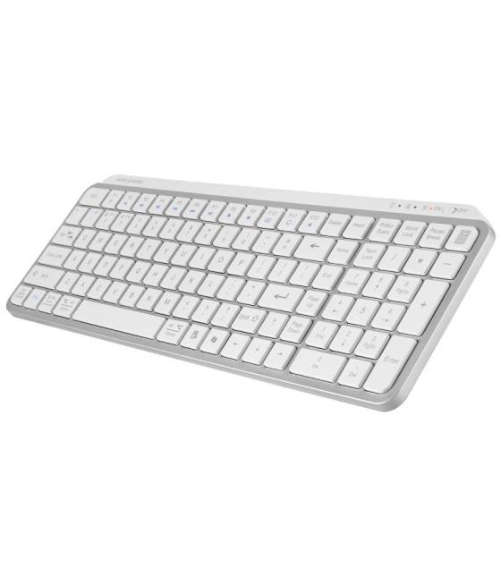 Teclado compacto inalámbrico por bluetooth mars gaming mk-silenkeys/ blanco
