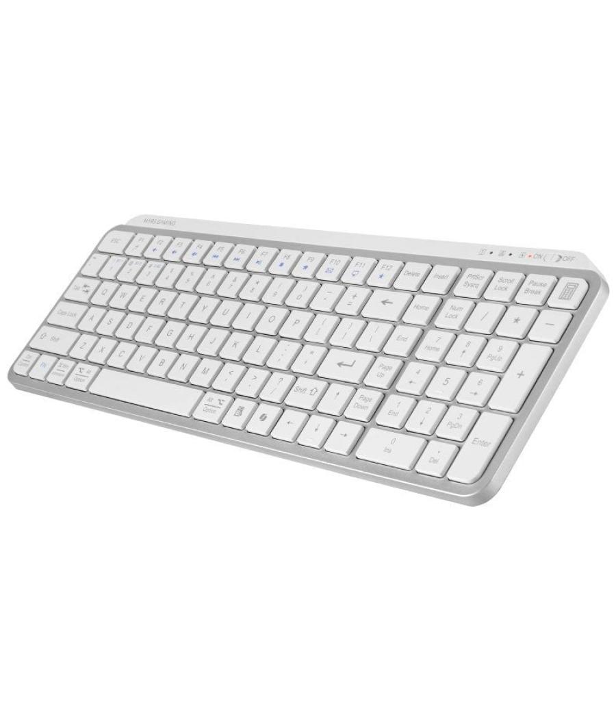 Teclado compacto inalámbrico por bluetooth mars gaming mk-silenkeys/ blanco