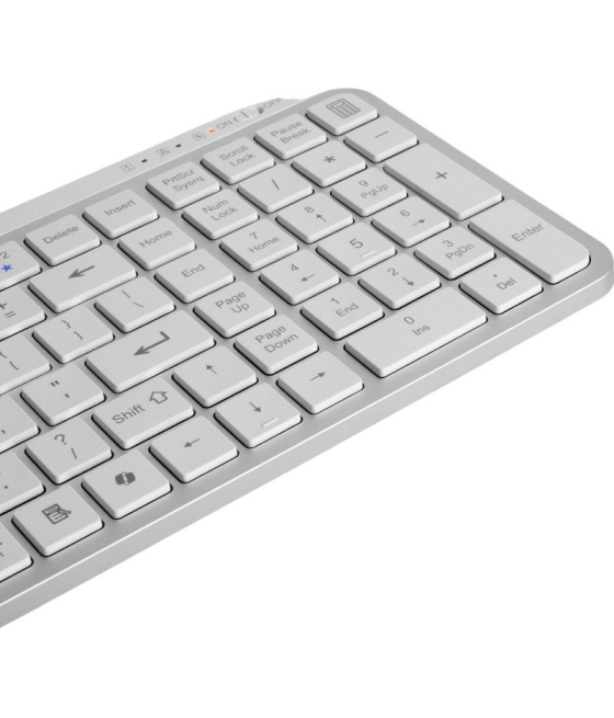 Teclado compacto inalámbrico por bluetooth mars gaming mk-silenkeys/ blanco