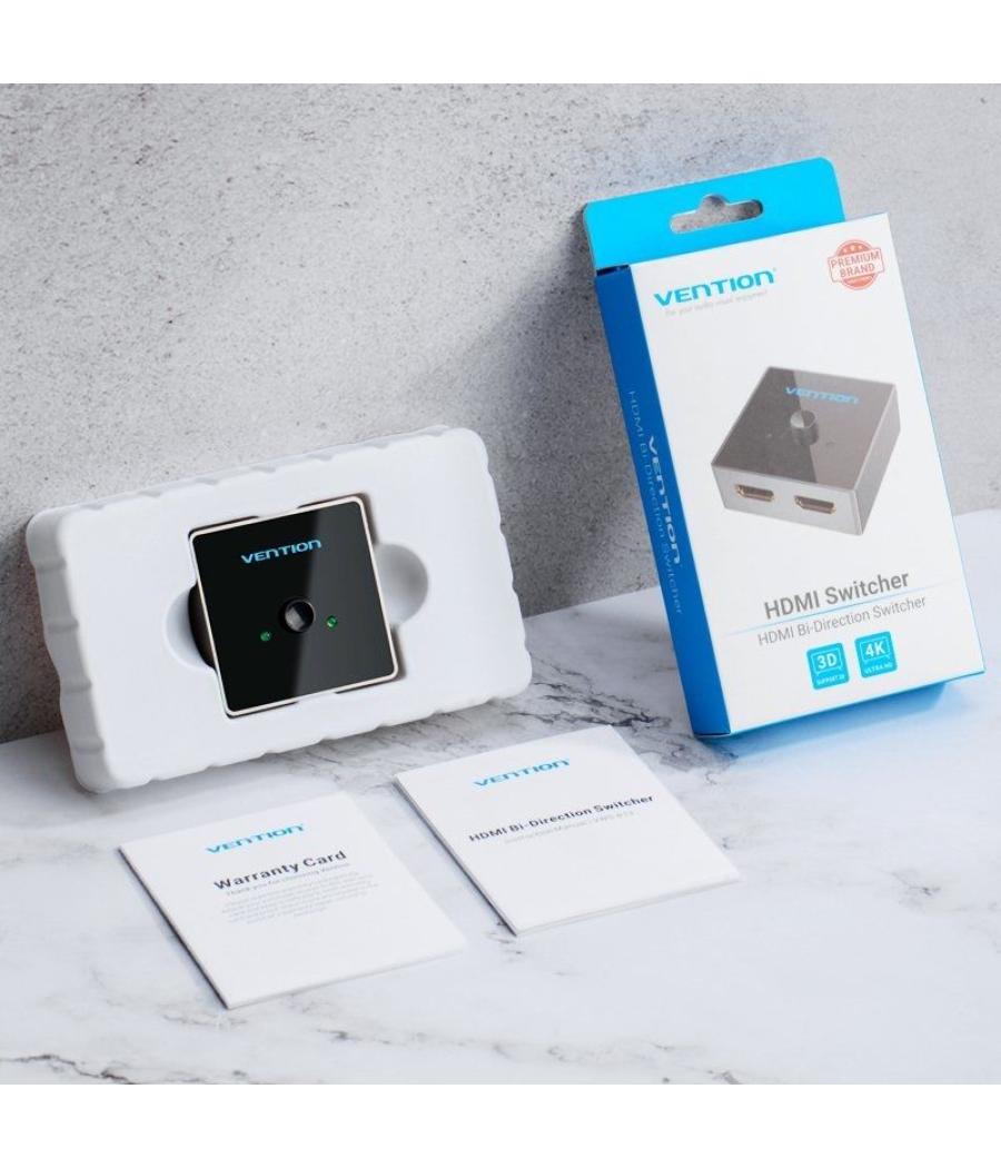 Switch conmutador 4k hdmi 2.0 bidireccional vention aflh0 hdmi hembra - 2x hdmi hembra