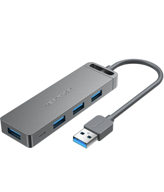Hub usb 3.0 vention chlhd/ 4xusb/ 1xmicrousb pd/ gris