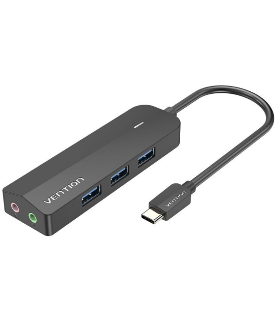 Hub usb tipo-c vention tgqbb/ 3xusb/ 2xjack 3.5mm/ 1xmicrousb pd