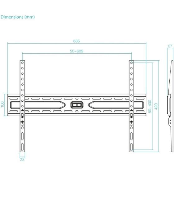 Soporte de pared fijo tooq lp1050f-b para tv de 37-86'/ hasta 45kg