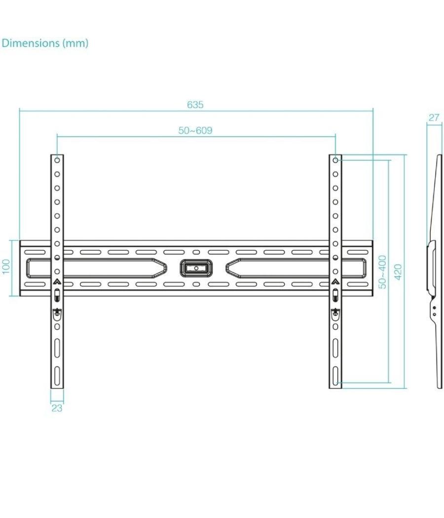 Soporte de pared fijo tooq lp1050f-b para tv de 37-86'/ hasta 45kg