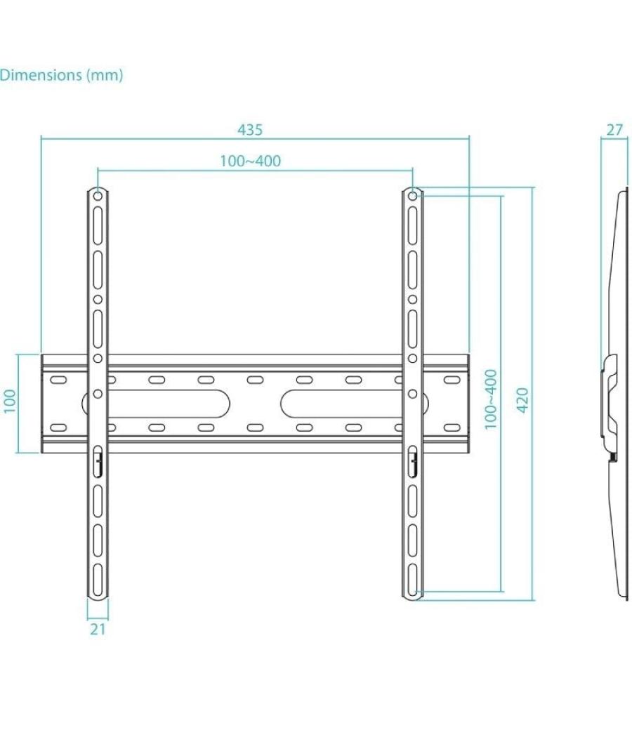 Soporte de pared fijo tooq lp1072f-b para tv de 32-70'/ hasta 45kg