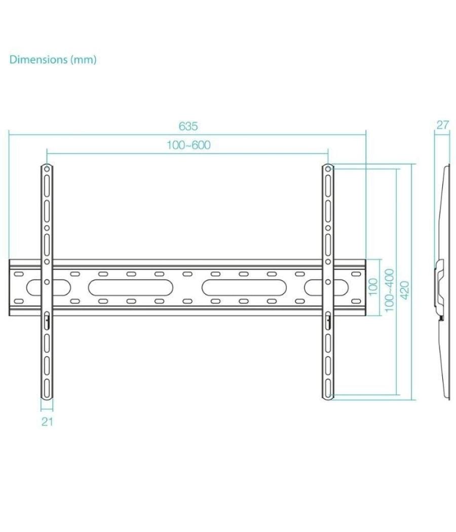 Soporte de pared inclinable tooq lp1082f-b para tv de 37-80'/ hasta 45kg