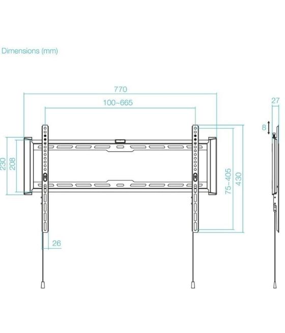 Soporte de pared tooq lp1083f-b para tv de 37-80'/ hasta 75kg
