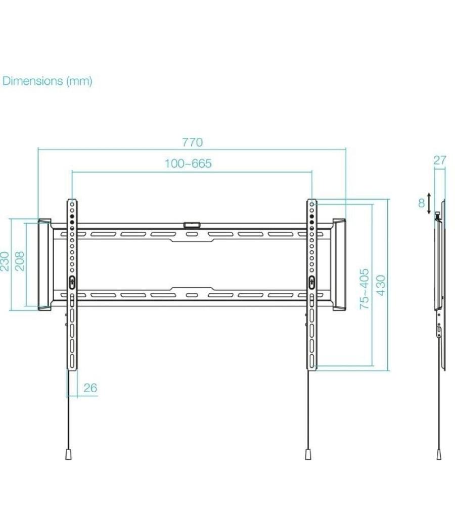 Soporte de pared tooq lp1083f-b para tv de 37-80'/ hasta 75kg