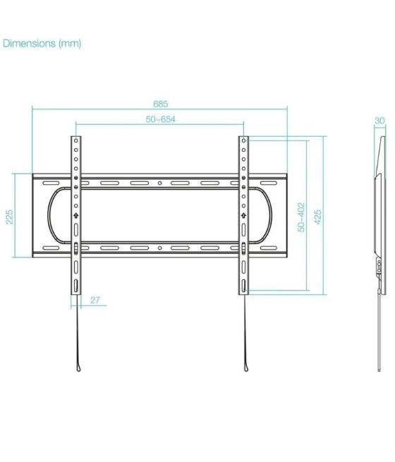 Soporte de pared tooq lp1084f-b para tv de 37-80'/ hasta 80kg