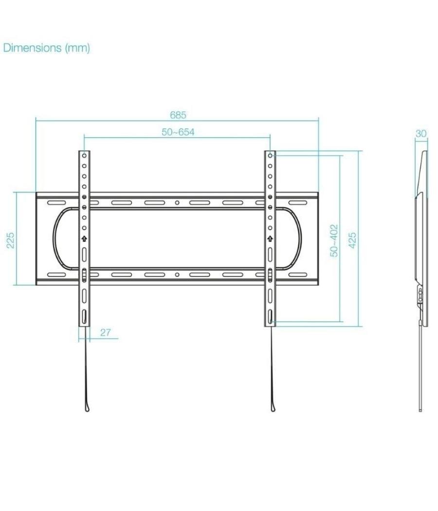 Soporte de pared tooq lp1084f-b para tv de 37-80'/ hasta 80kg