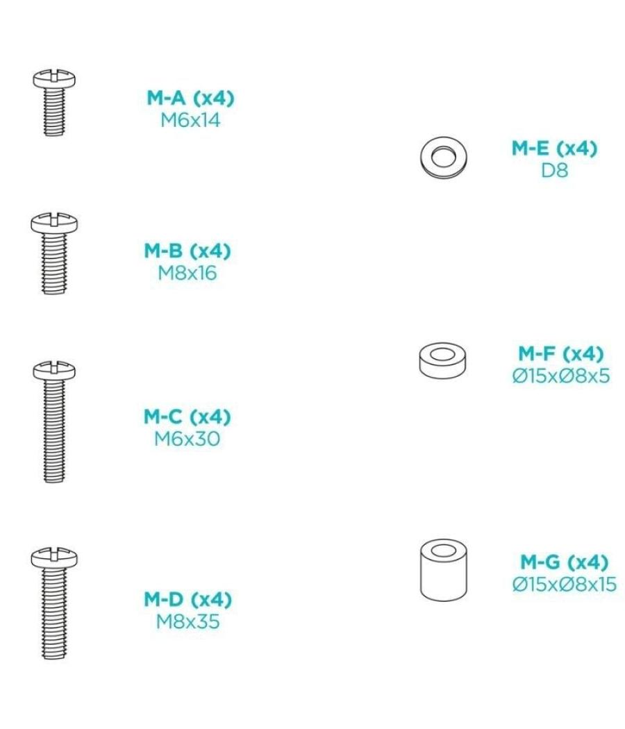 Soporte de pared tooq lp1084f-b para tv de 37-80'/ hasta 80kg