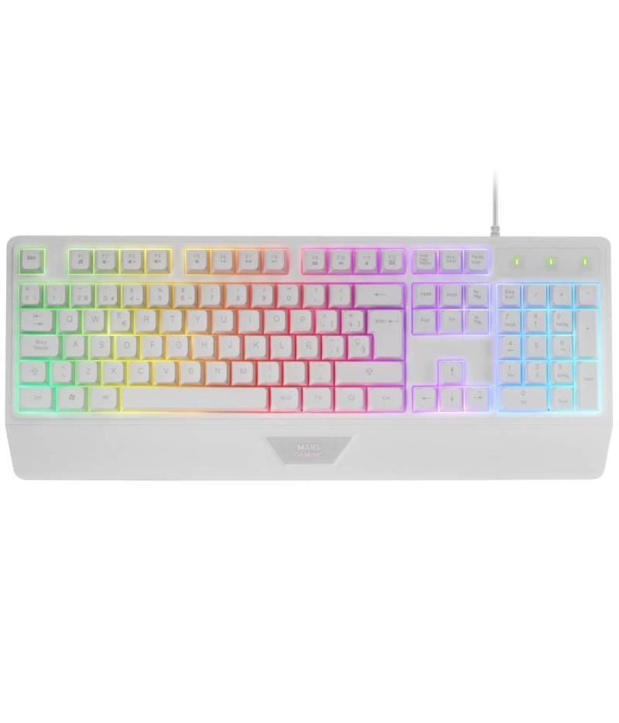 Teclado gaming semimecánico mars gaming mk124/ blanco