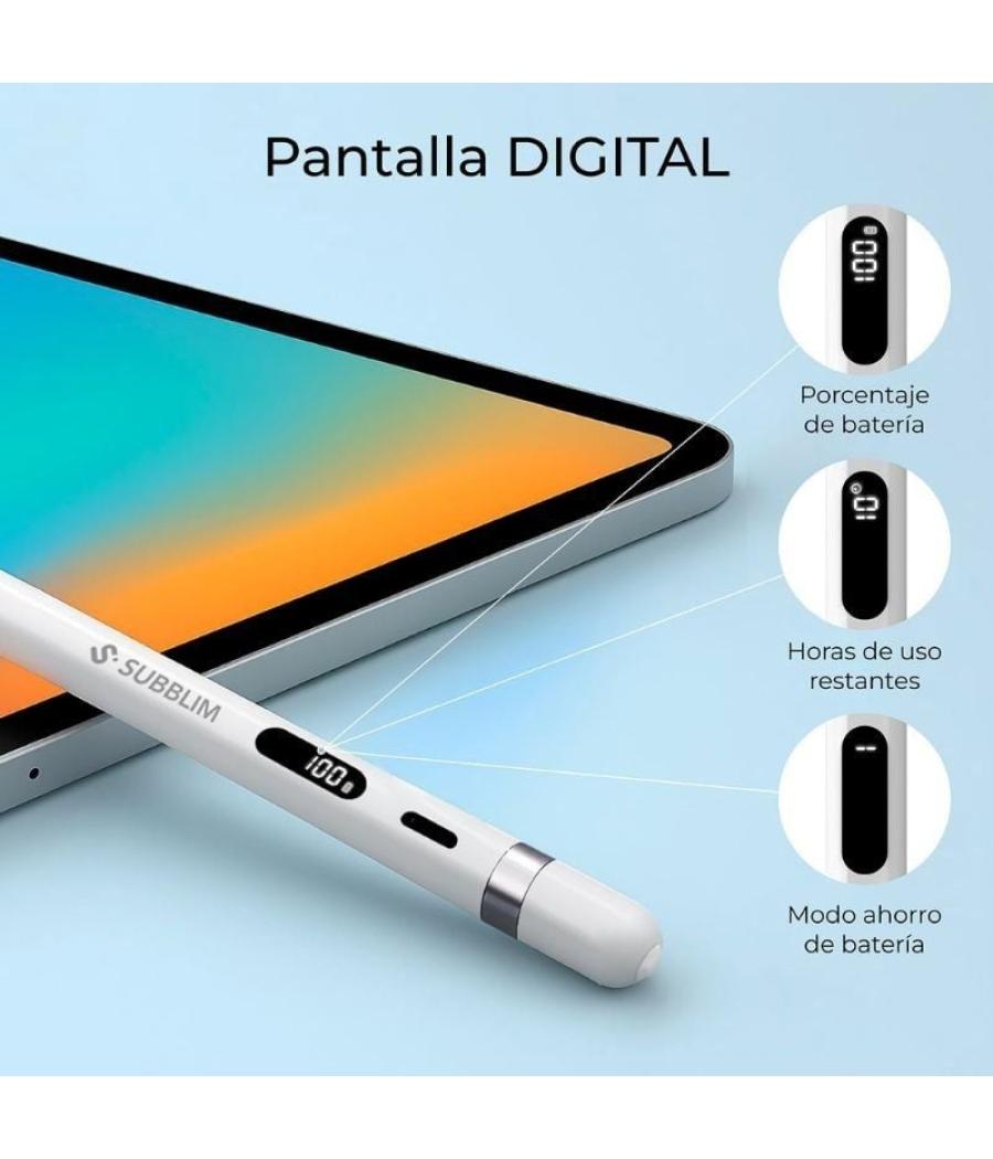 Lápiz electrónico subblim noteflow pen universal para android y windows/ blanco