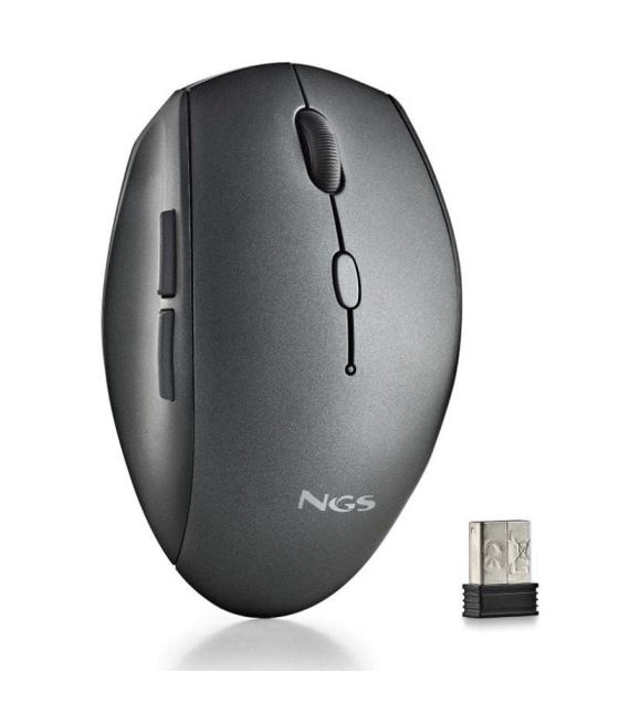 Ratón inalámbrico ngs bee black/ hasta 1600 dpi
