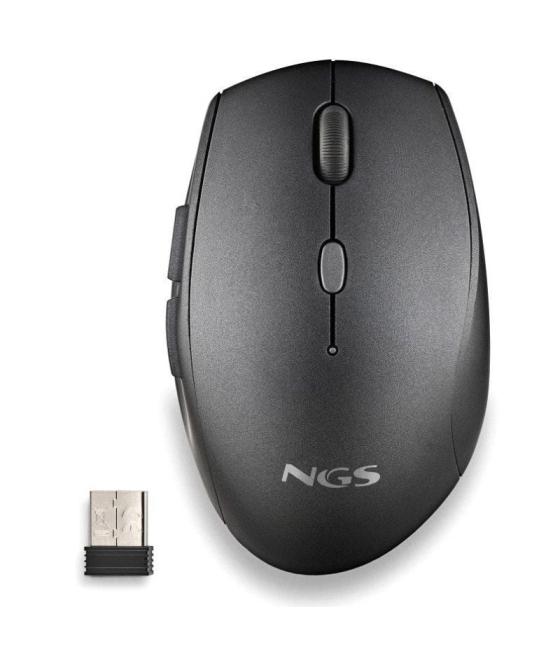 Ratón inalámbrico ngs bee black/ hasta 1600 dpi