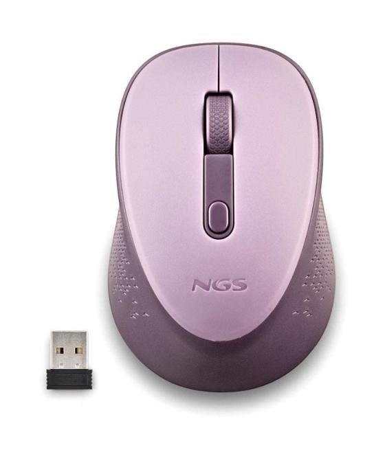 Ratón inalámbrico ngs dew lilac/ hasta 1600 dpi/ lila
