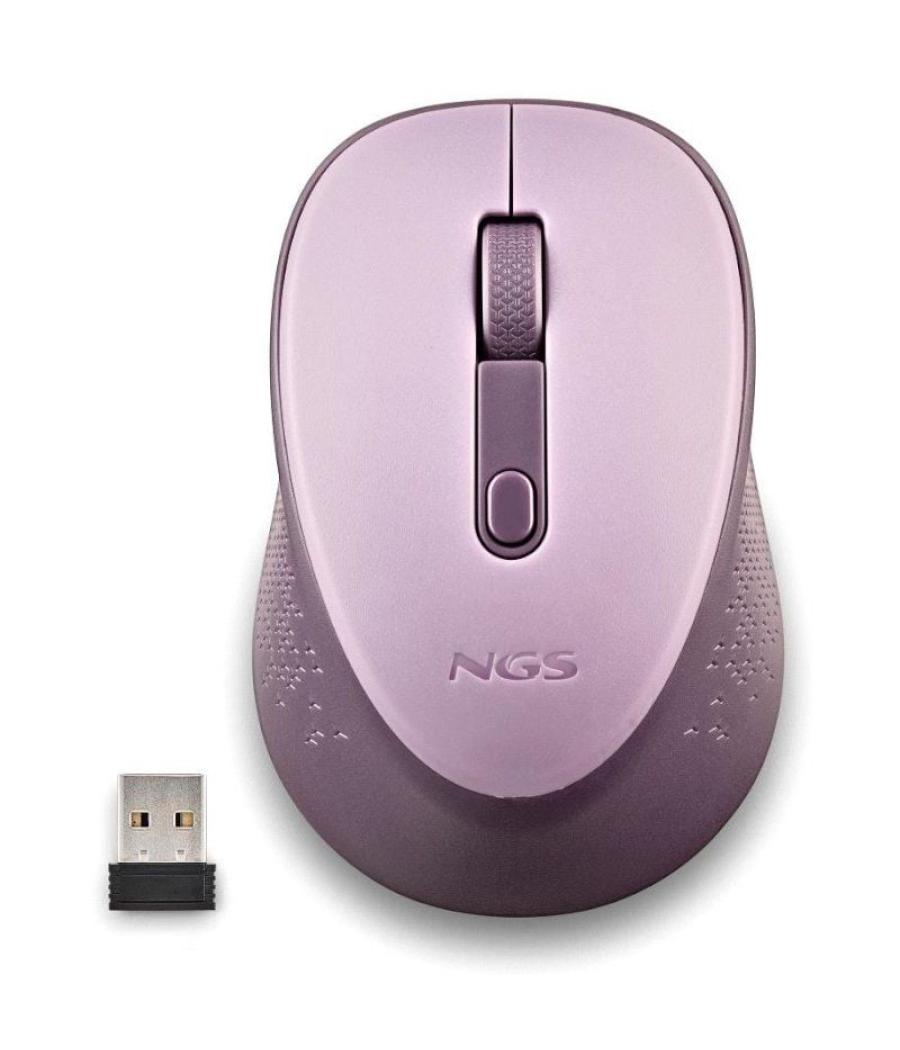 Ratón inalámbrico ngs dew lilac/ hasta 1600 dpi/ lila