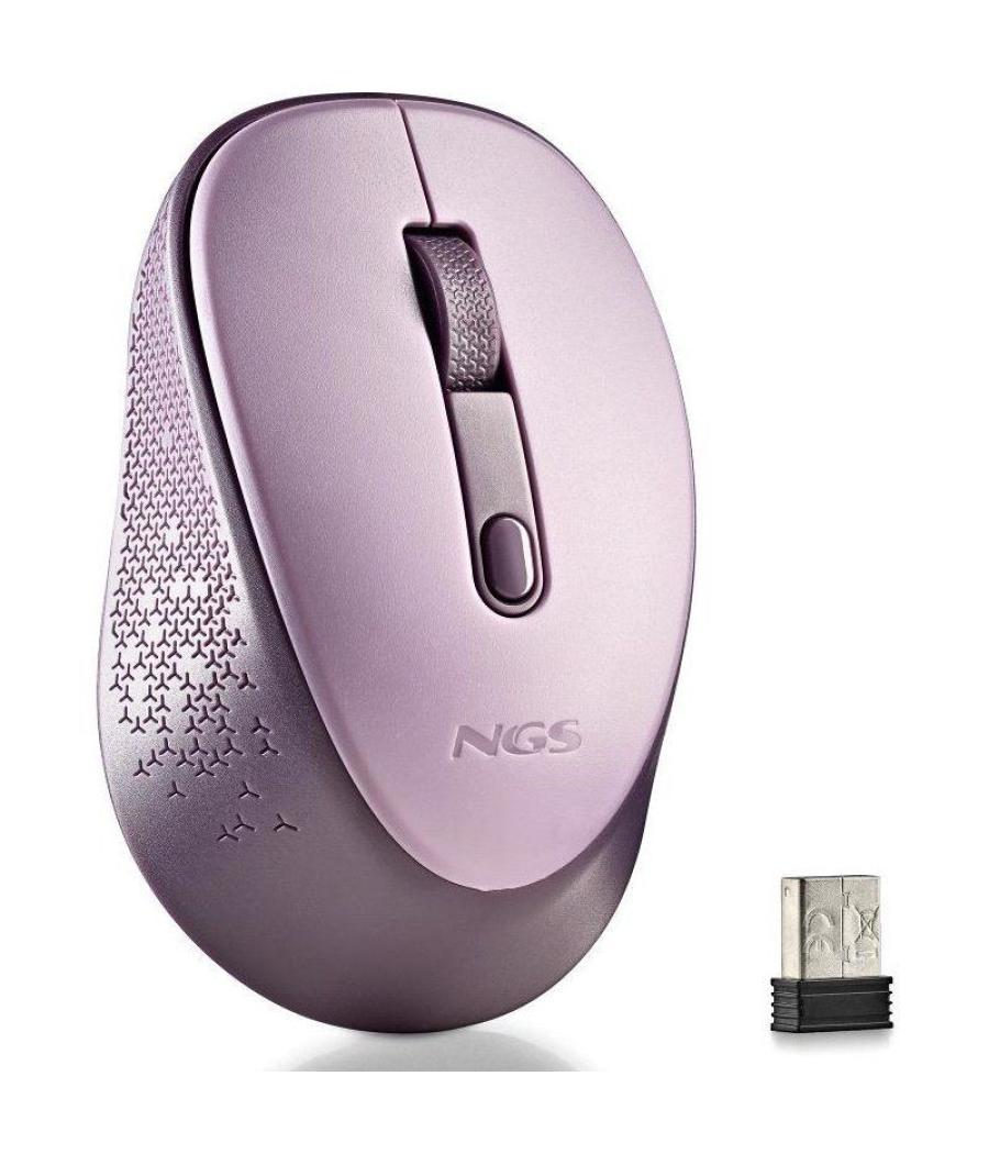 Ratón inalámbrico ngs dew lilac/ hasta 1600 dpi/ lila