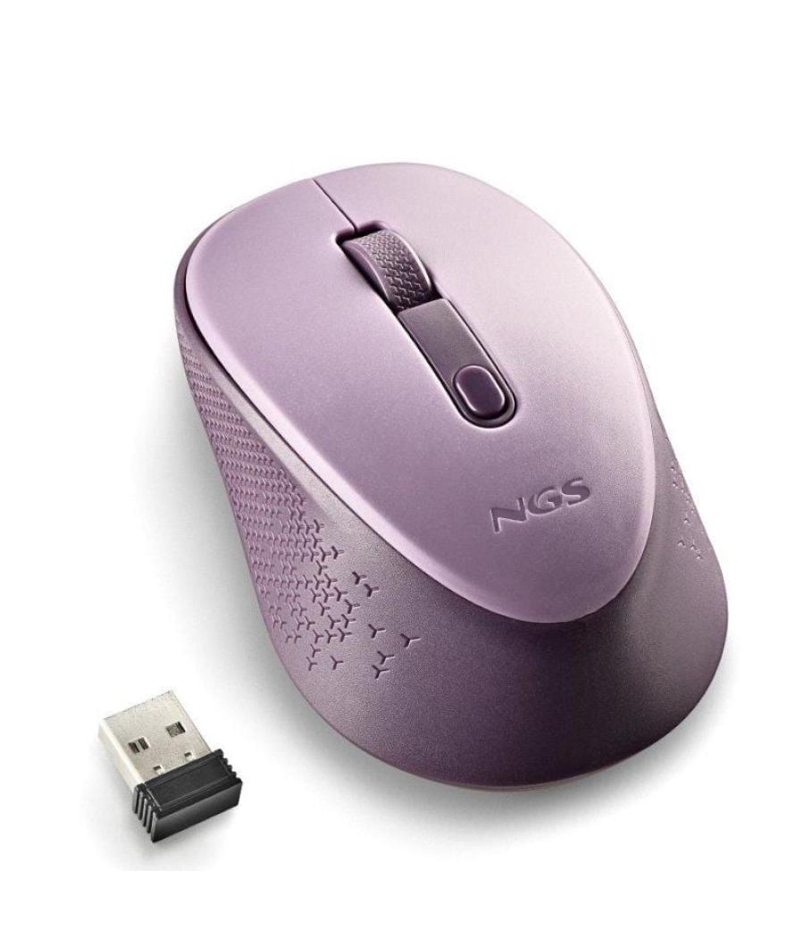 Ratón inalámbrico ngs dew lilac/ hasta 1600 dpi/ lila