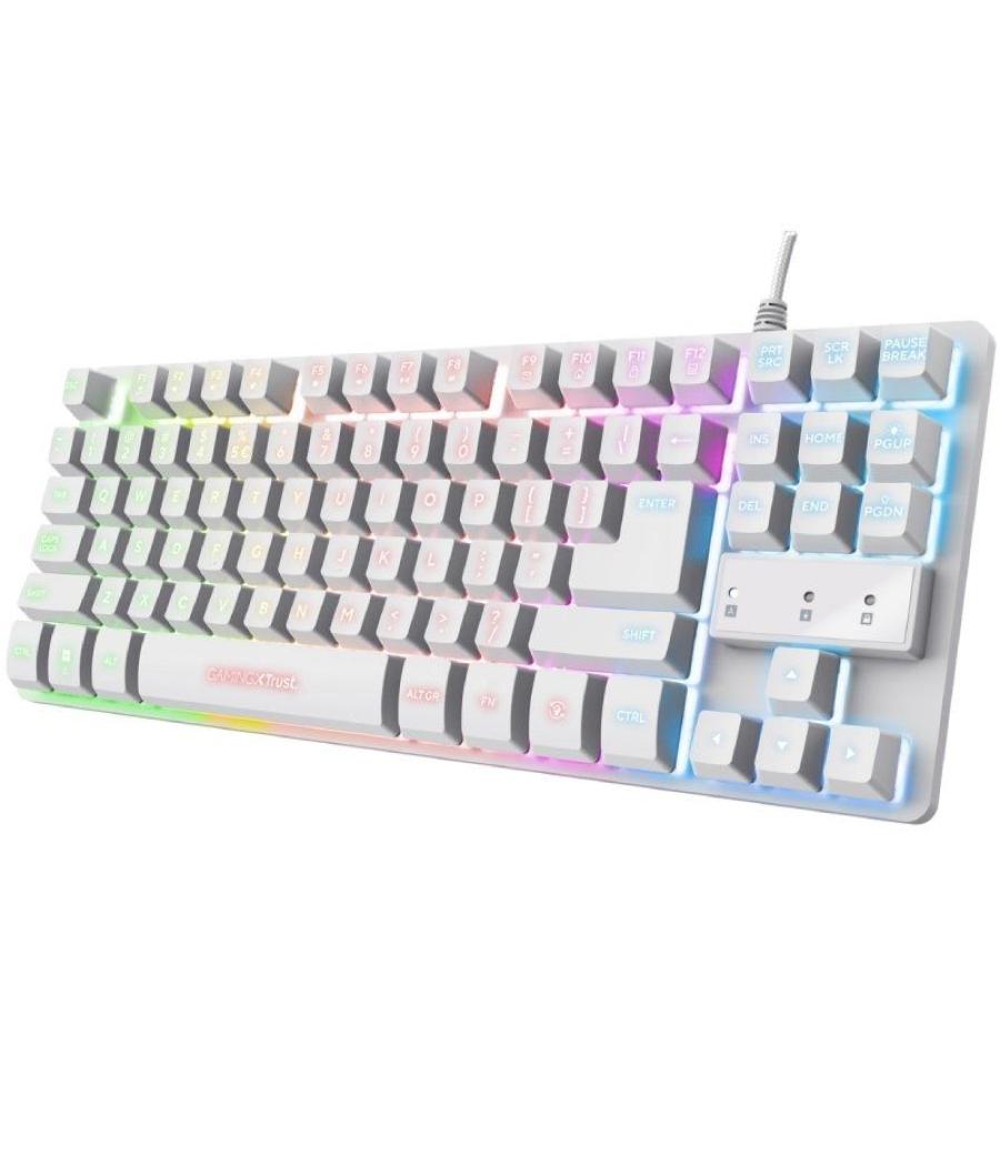 Teclado gaming trust gaming gxt 833w thado tkl/ blanco