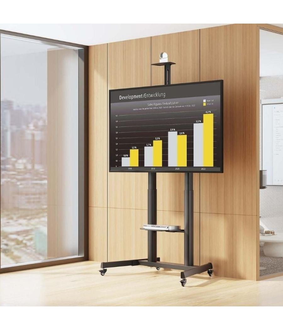 Soporte de suelo inclinable con ruedas y manivela aisens ft100te-403 para tv 60-100'/ hasta 100kg