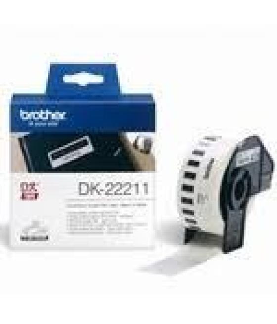 Brother cinta continua de película plástica - blanco - 29mmx15,24m