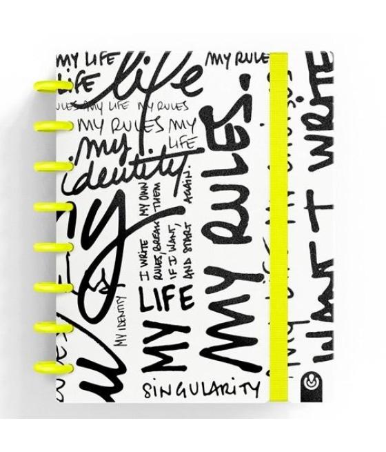 Carchivo cuaderno ingeniox edit my life a5 80h 100gr rayas amarillo neón