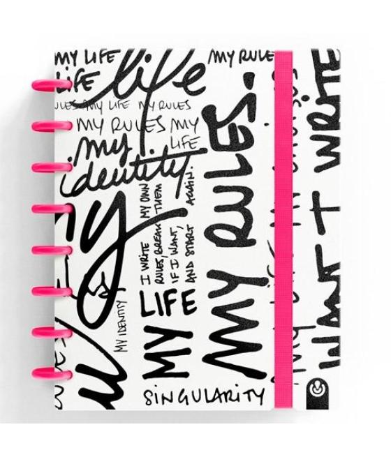 Carchivo cuaderno ingeniox edit my life a5 80h 100gr cuadrícula rosa neón