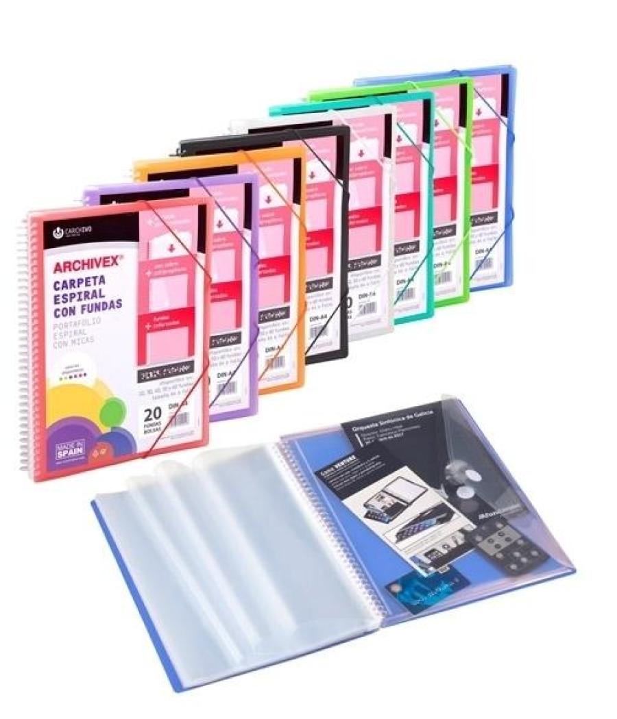 Carchivo archivex-star canguro personalizable a4 con 40 fundas pp espiral incoloro