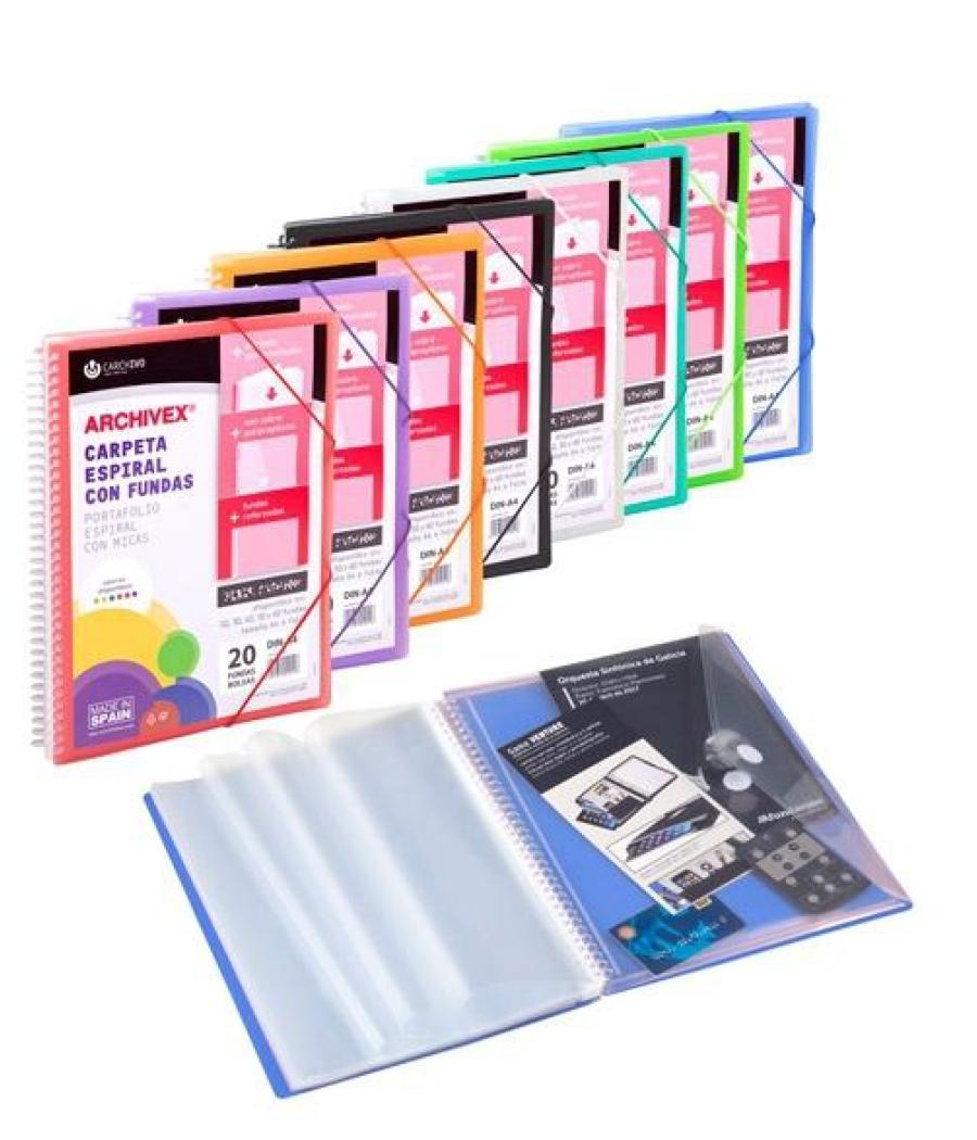 Carchivo archivex-star canguro personalizable a4 con 60 fundas pp espiral rojo