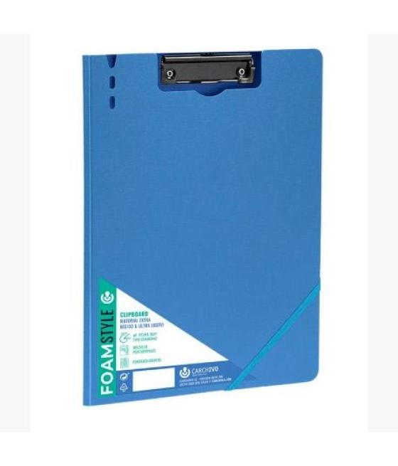 Carchivo carpeta con pinza foam style a4 c/goma azul