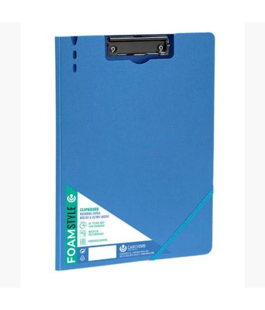 Carchivo carpeta con pinza foam style a4 c/goma azul