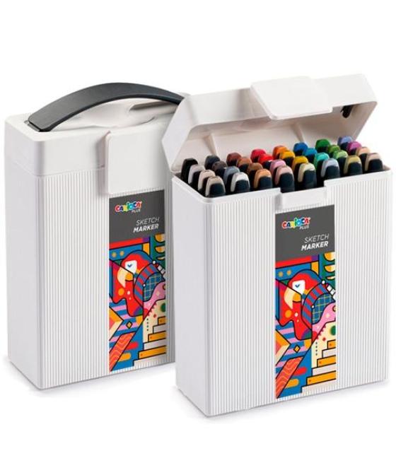 Carioca plus sketch marker doble punta cincel/pincel colores surtidos caja premium 32 ud